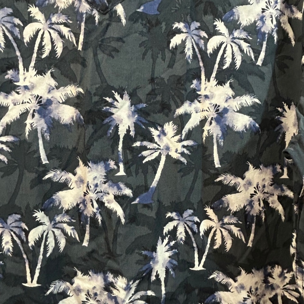 Rock & Roll Denim Mens Large Palm Tree Western Snap Shirt Modern Fit B2S9412 - Picture 8 of 11